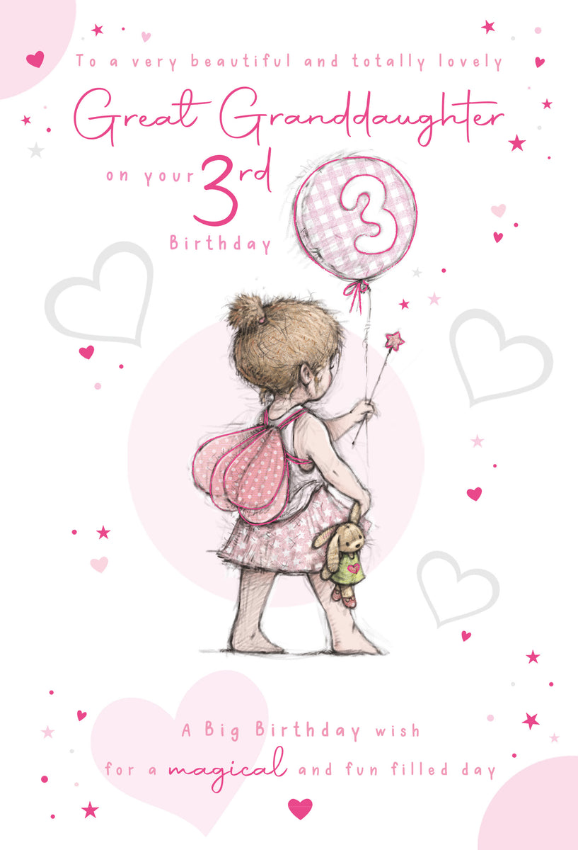 Great Granddaughter 3rd Birthday Card - Greeting Cards Cherry Orchard ...