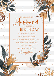 Husband Birthday Card